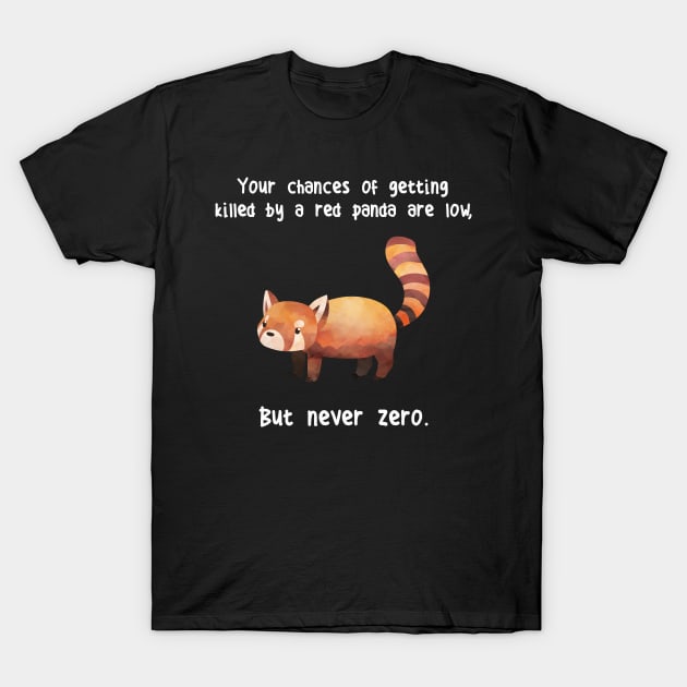 Red Panda Never Zero T-Shirt by Psitta